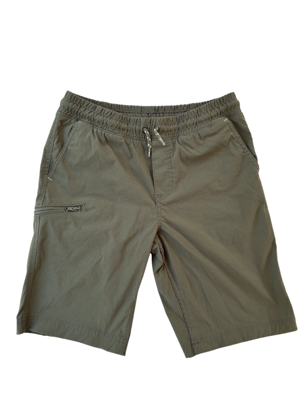 Quick-Dry Hiking Shorts with Zipper Pockets  - Green - Kids size 14